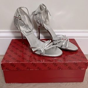 Guess By Marciano Silver Multi Leather Gwokanarra Heels